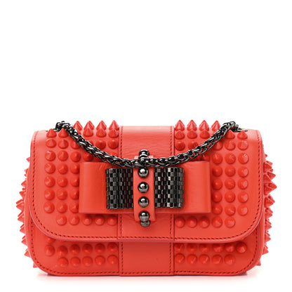 Christian Louboutin Calfskin Spiked Sweety Charity Crossbody Bag Papaye 1 of 10
