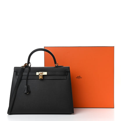 Hermes Epsom Kelly Sellier 35 Black 12 of 12