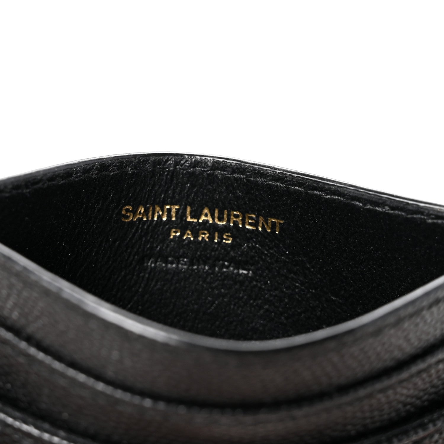 Saint Laurent Grain De Poudre Matelasse Chevron Monogram Credit Card Case Black 6 of 7