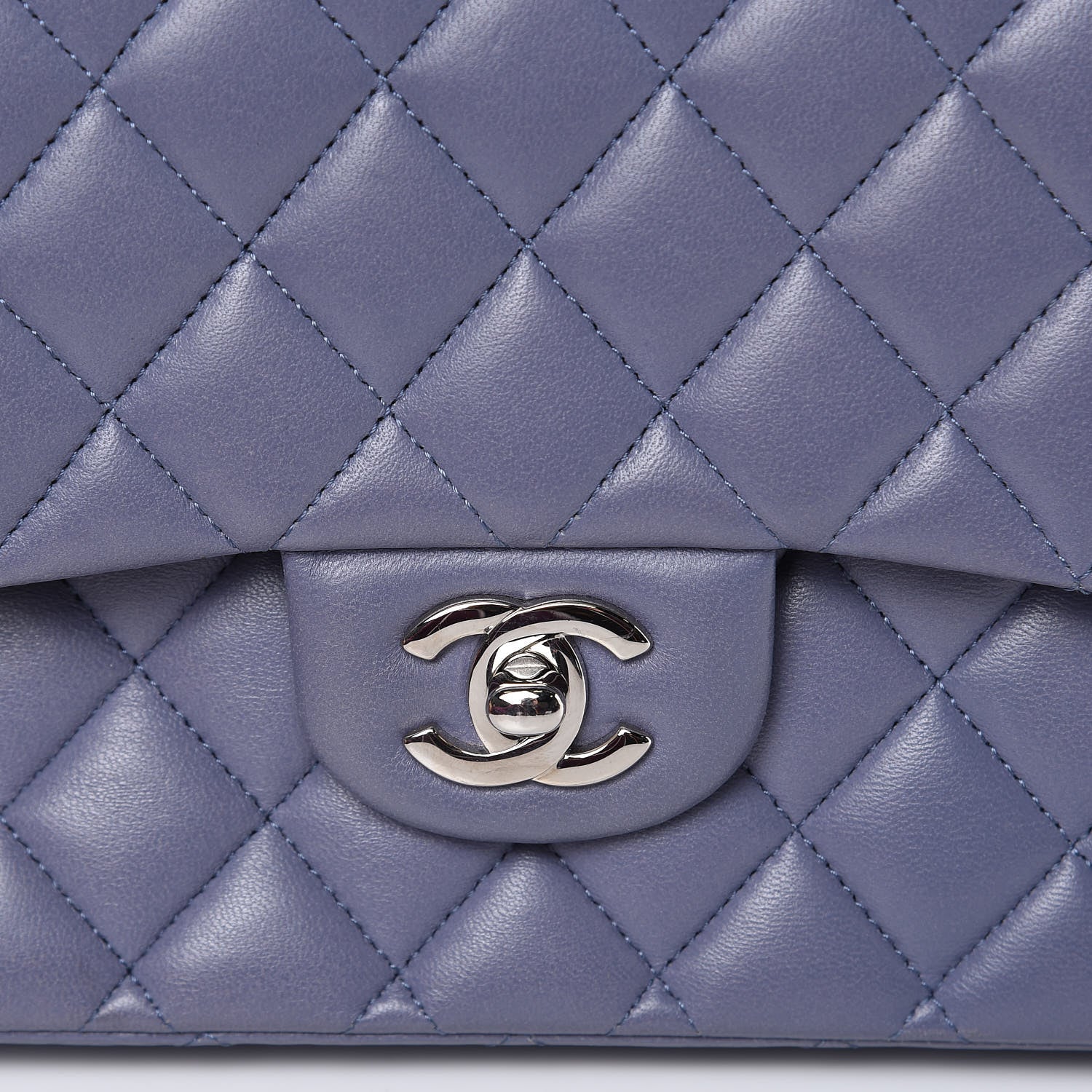 Chanel Lambskin Quilted Medium Double Flap Light Purple 8 of 21