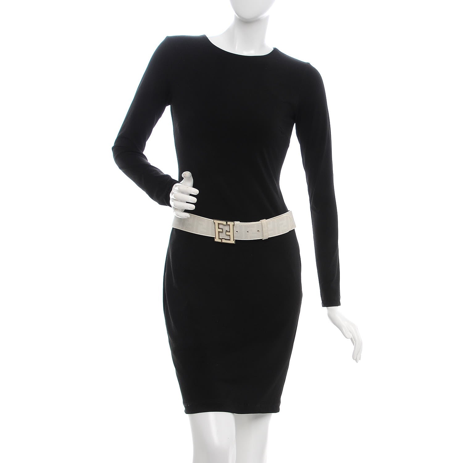 Fendi Zucca Spalmati College Belt 85 34 White 2 of 7