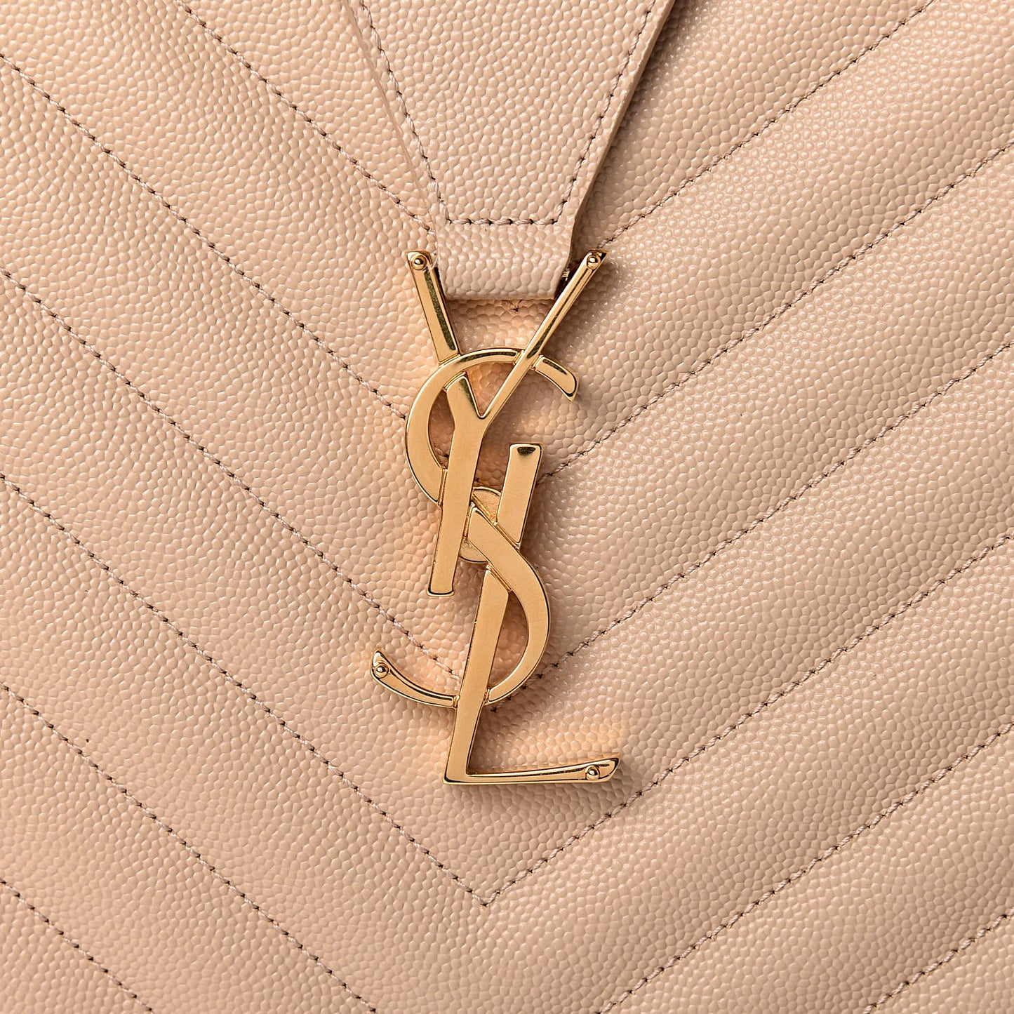 Grain De Poudre Matelasse Chevron Monogram Shopping Bag Nude Powder