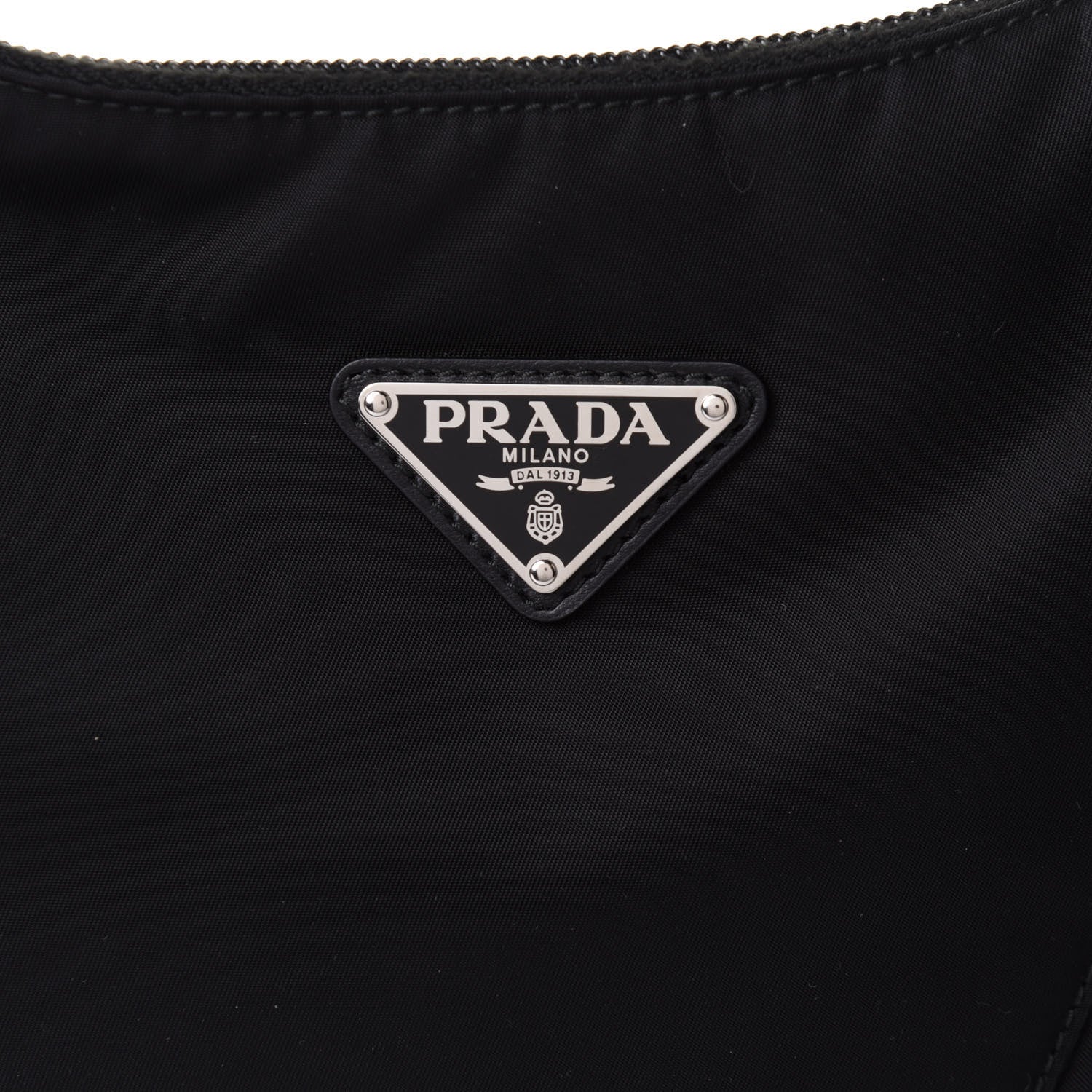 Prada Tessuto Nylon Studded New Vela Hobo Black White 8 of 11