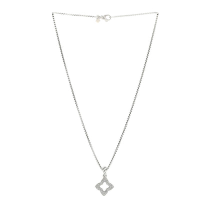 David Yurman Sterling Silver Diamond Quatrefoil Pendant Necklace 2 of 4