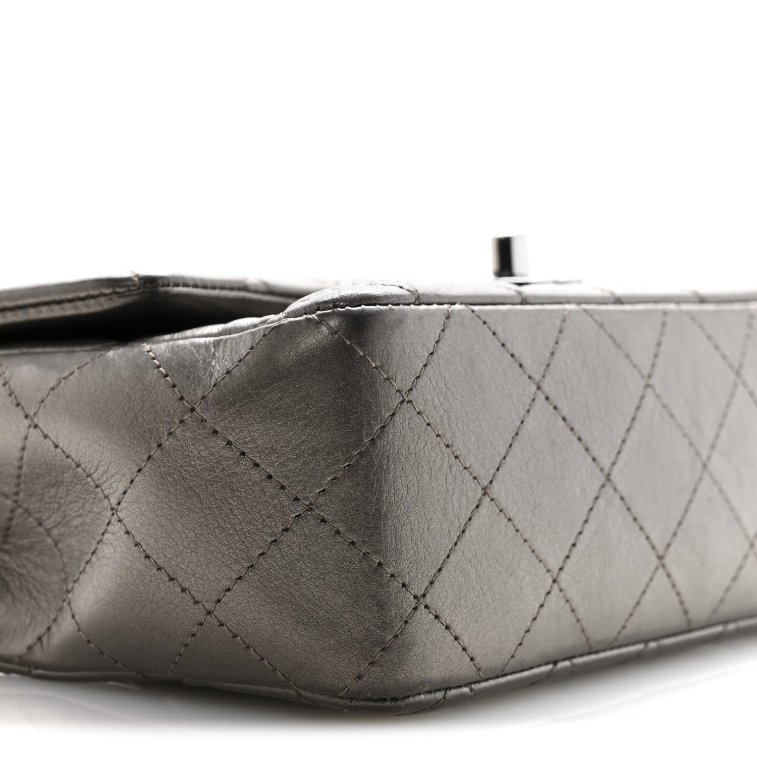 Chanel Metallic Lambskin Quilted Mini Rectangular Flap Ruthenium 9 of 13
