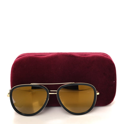 Gucci Aviator Sunglasses GG0062S Black Gold 7 of 7