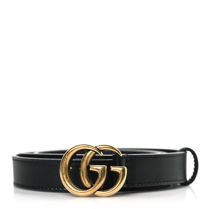 Gucci Calfskin Double G 20mm Belt 80 32 Black 1 of 5