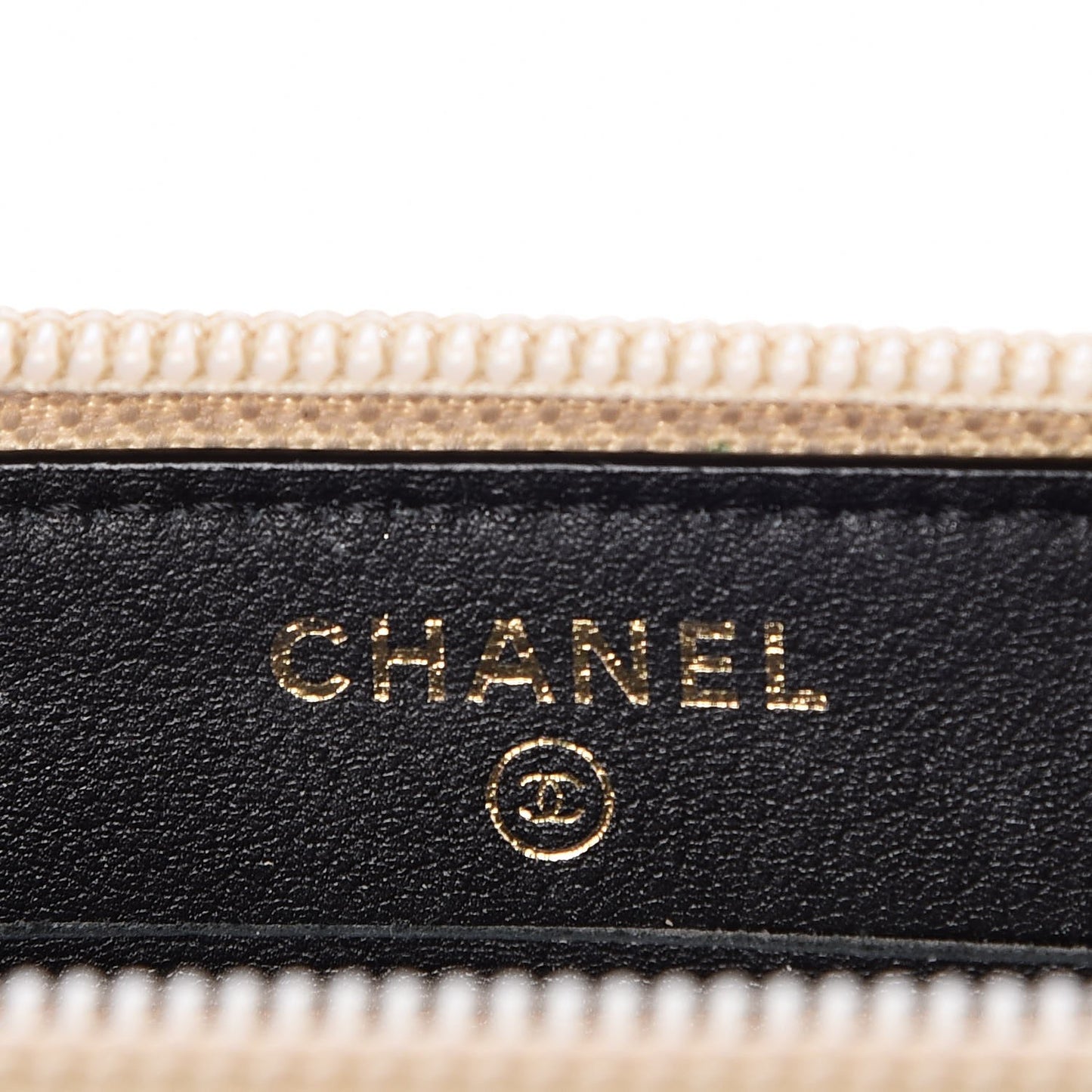 Lambskin Boy Zip Around Wallet Black Gold