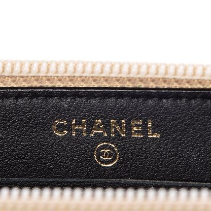 Chanel Lambskin Boy Zip Around Wallet Black Gold 6 of 9
