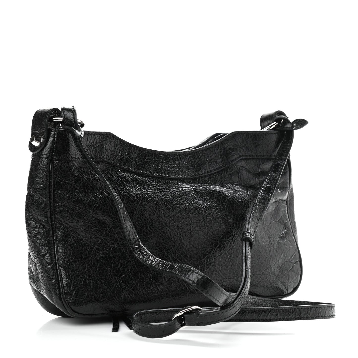 Agneau Classic Silver Hardware Hip Black