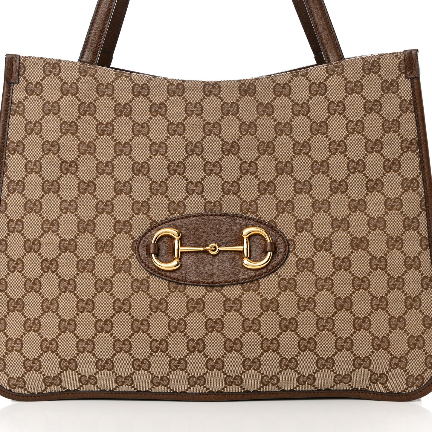 Monogram Horsebit 1955 Tote Bag Beige Brown Sugar