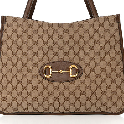 Gucci Monogram Horsebit 1955 Tote Bag Beige Brown Sugar 8 of 16