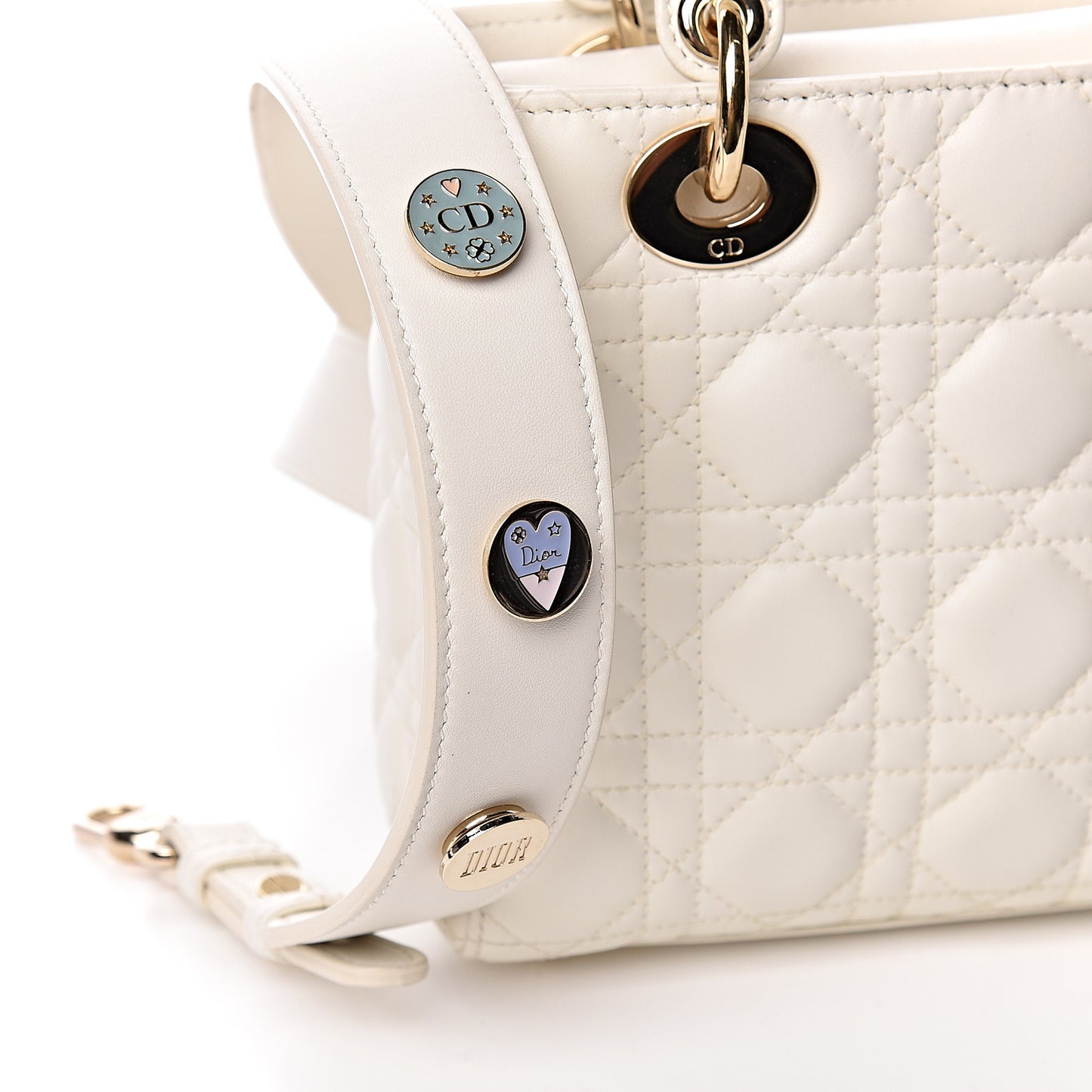 Lambskin Cannage Small My Lady Dior White