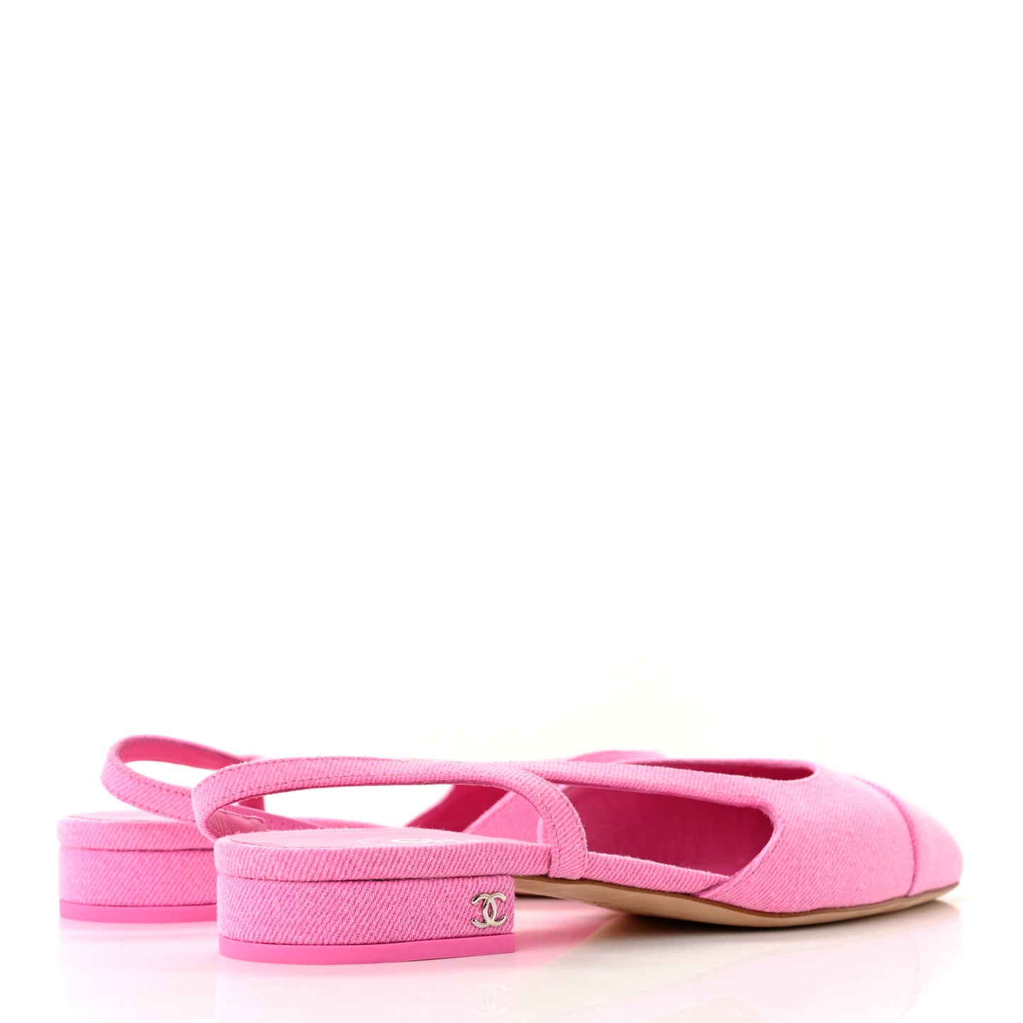 Denim Cap Toe CC Slingback Flat 37 Neon Pink