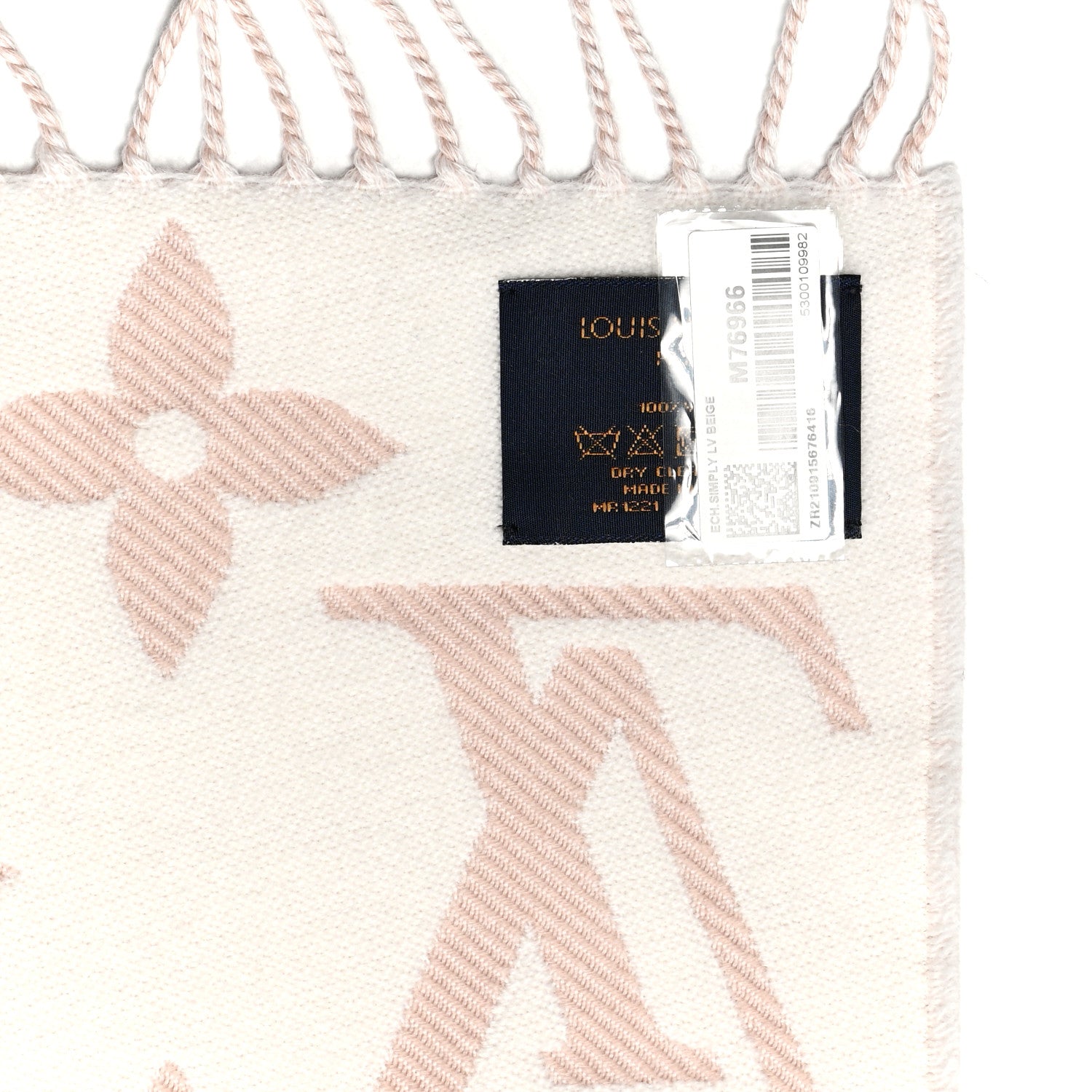 Louis Vuitton Wool Monogram Simply LV Scarf Beige 7 of 8