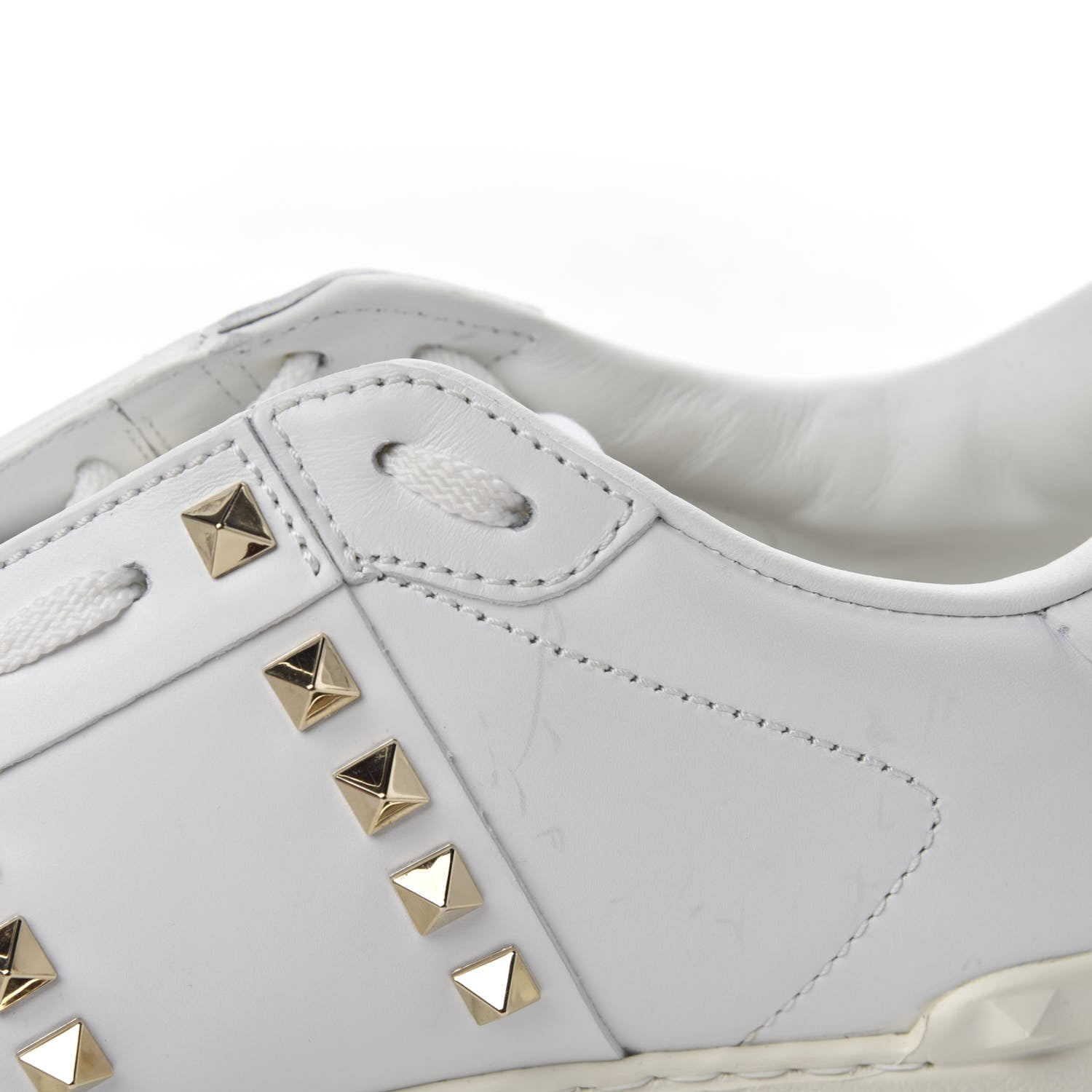 Valentino Garavani Calfskin Womens Rockstud Untitled Open Sneakers 41.5 White 12 of 13