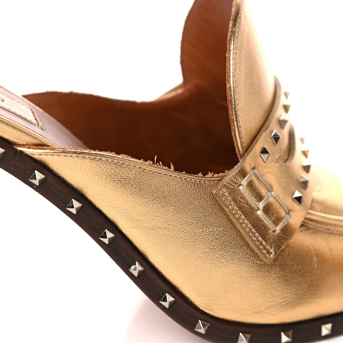 Nappa Soul Rockstud High Heel Mules 40 Gold