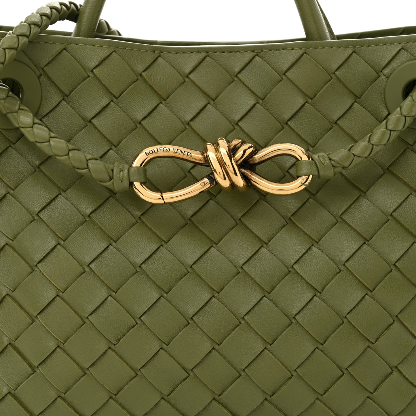 Nappa Intrecciato Small Andiamo Shoulder Bag Matcha