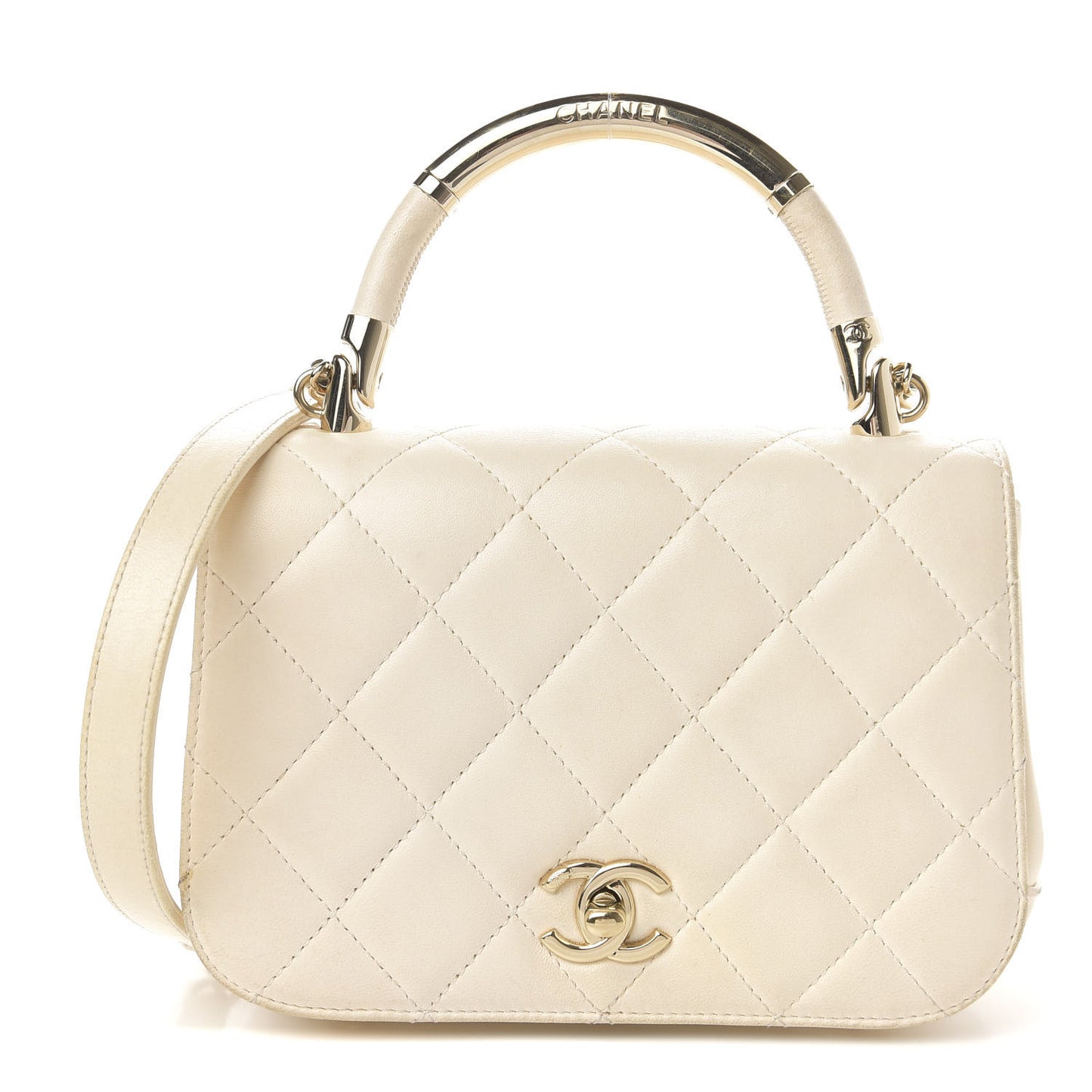 Lambskin Mini Carry Chic Flap White