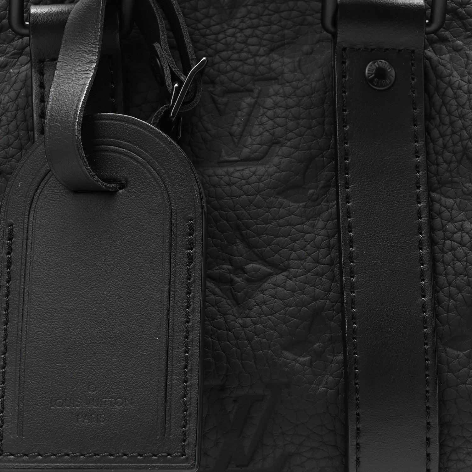 Louis Vuitton Monogram Taurillon Keepall Bandouliere 25 Black 7 of 9