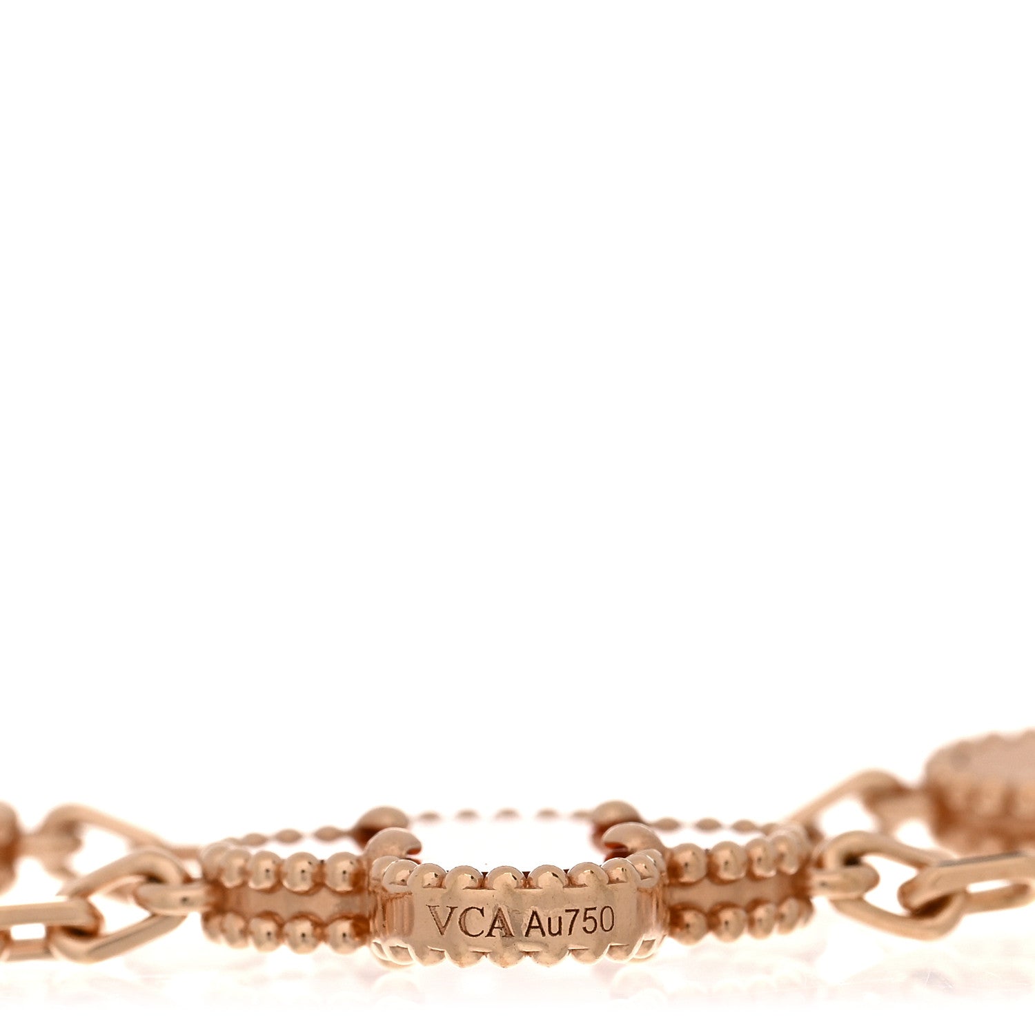 Van Cleef & Arpels 18K Rose Gold Carnelian 5 Motifs Guilloche Vintage Alhambra Bracelet 3 of 3