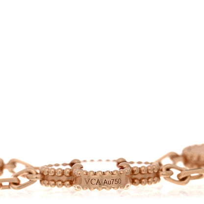 Van Cleef & Arpels 18K Rose Gold Carnelian 5 Motifs Guilloche Vintage Alhambra Bracelet 3 of 3