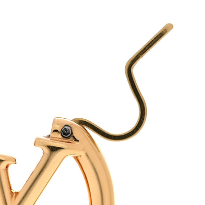 Louis Vuitton Metal Small Louise Hoop Earrings Gold 5 of 6