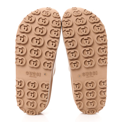 Gucci Soft Rubber Womens Interlocking G Platform 42mm Slide Sandals 40 Vintage Camel 5 of 11