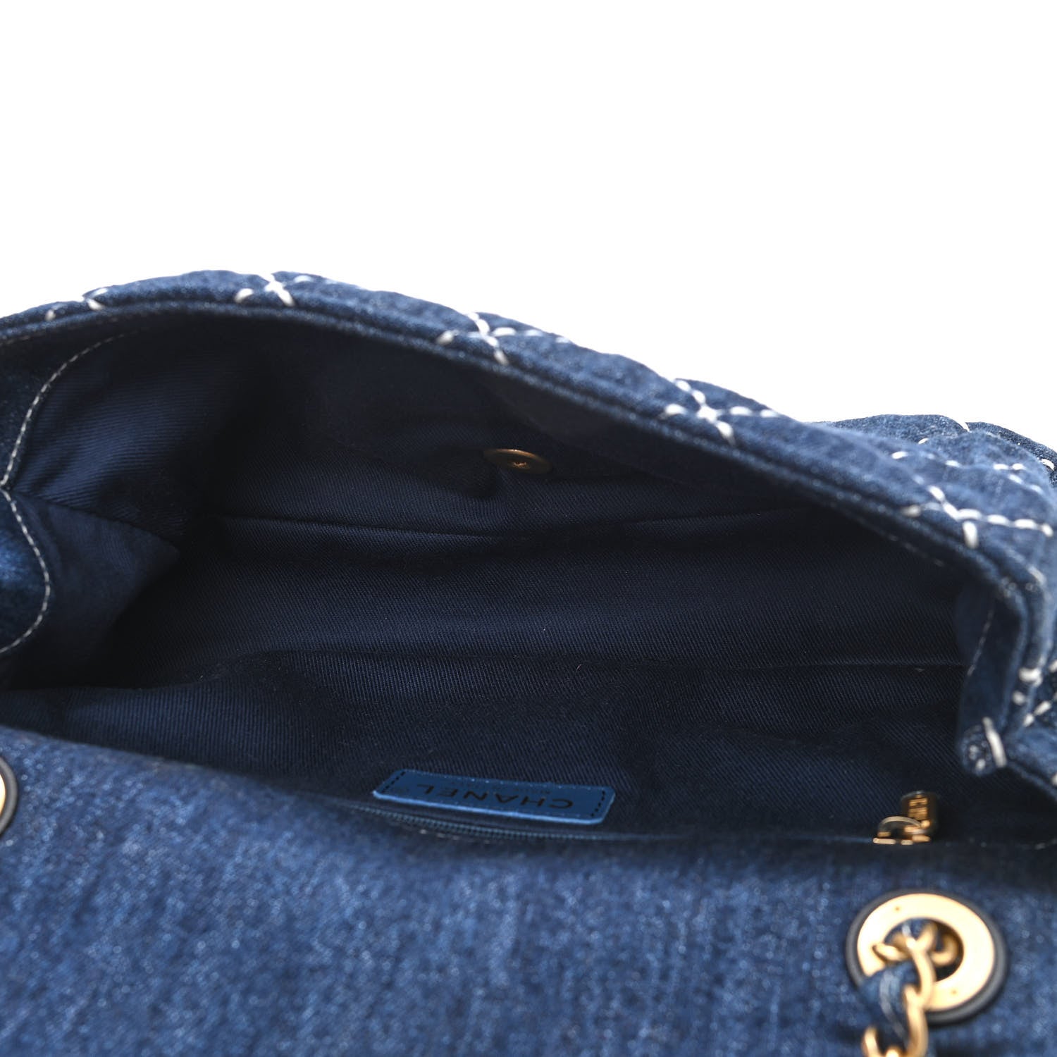 Chanel Denim Quilted Medium Denim Trip Single Flap Blue 5 of 10
