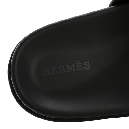 Hermes Calfskin Womens Chypre Sandals 39.5 Black 16 of 18