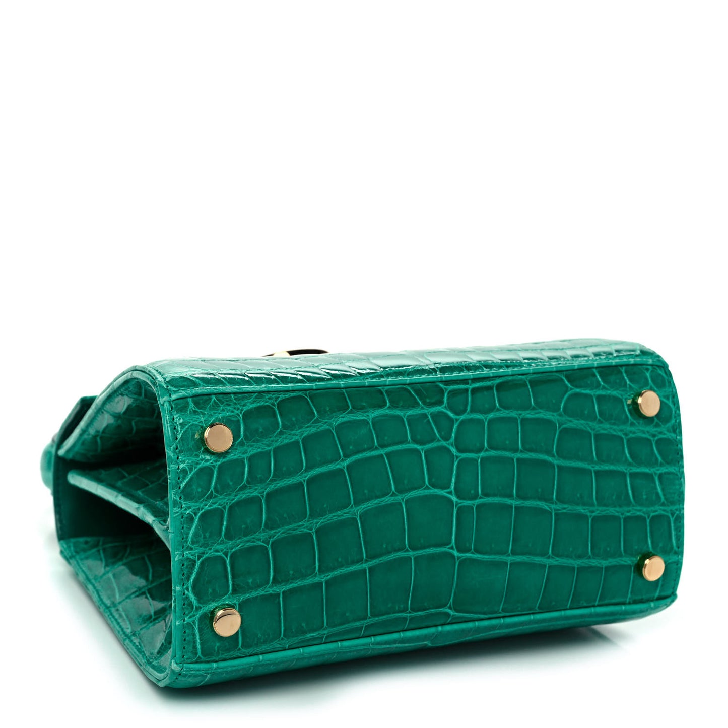 Crocodile Gancini 2-Way Top Handle Bag Verde