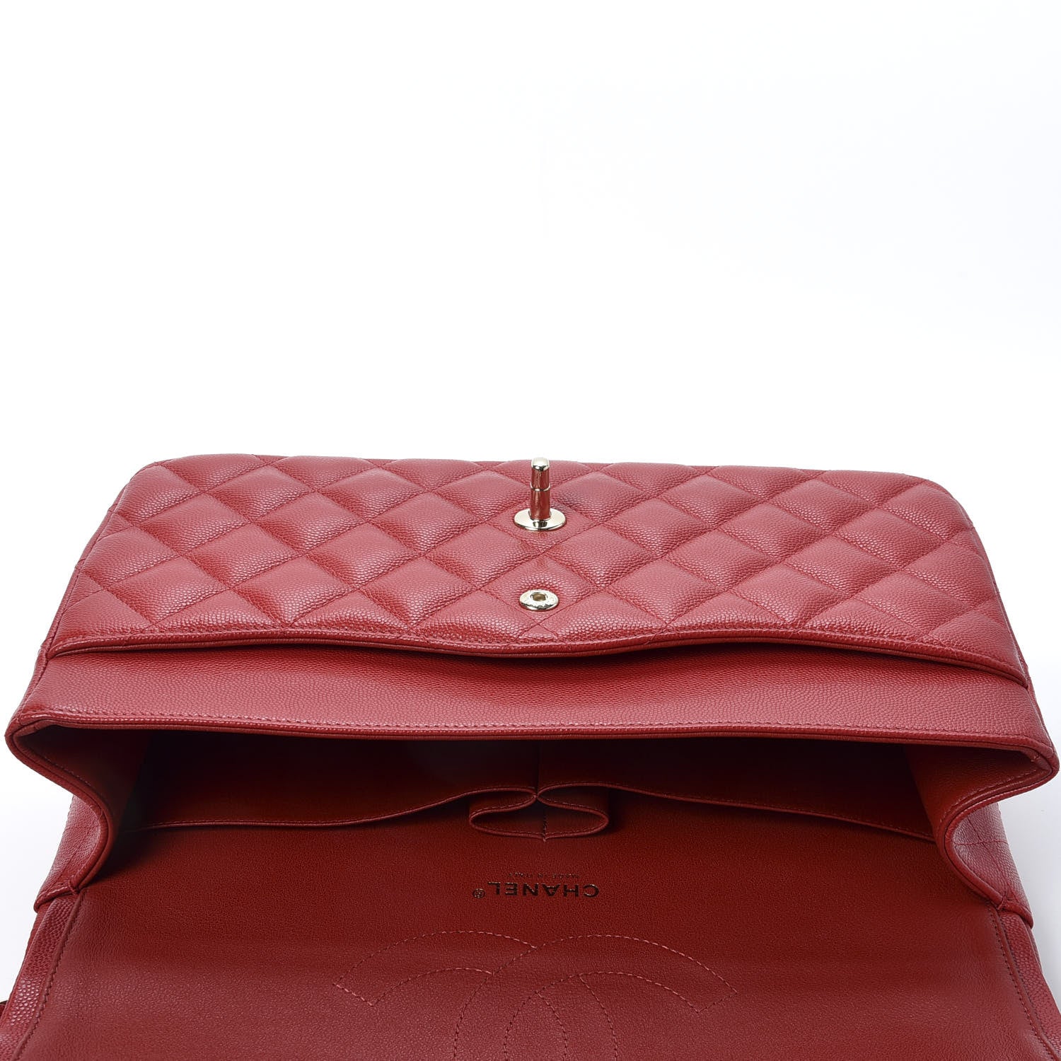 Chanel Caviar Quilted Jumbo Double Flap Red 4 of 9