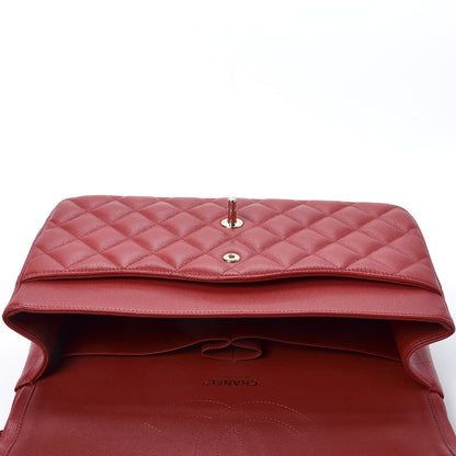 Chanel Caviar Quilted Jumbo Double Flap Red 4 of 9