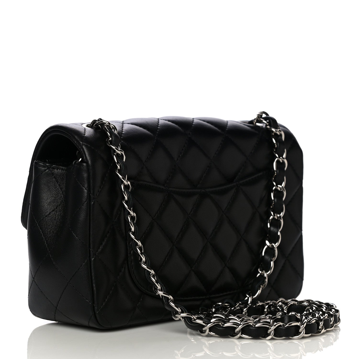 Chanel Lambskin Quilted Mini Rectangular Flap Black 3 of 14