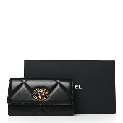 Chanel Lambskin Quilted Chanel 19 Flap Wallet Black 9 of 9
