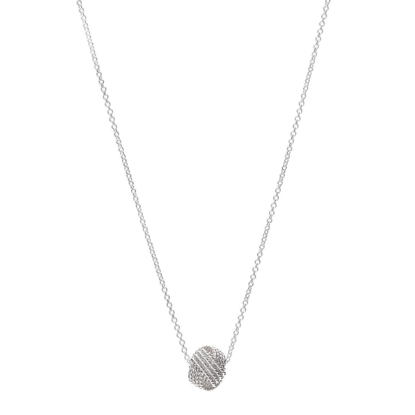 Sterling Silver Twist Knot Pendant Necklace