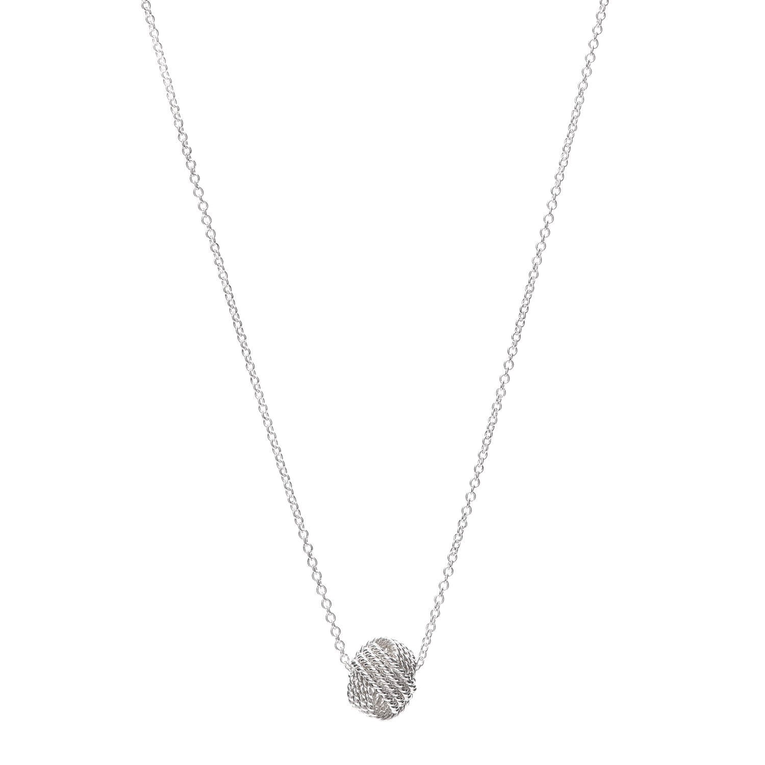 Tiffany Sterling Silver Twist Knot Pendant Necklace 1 of 5