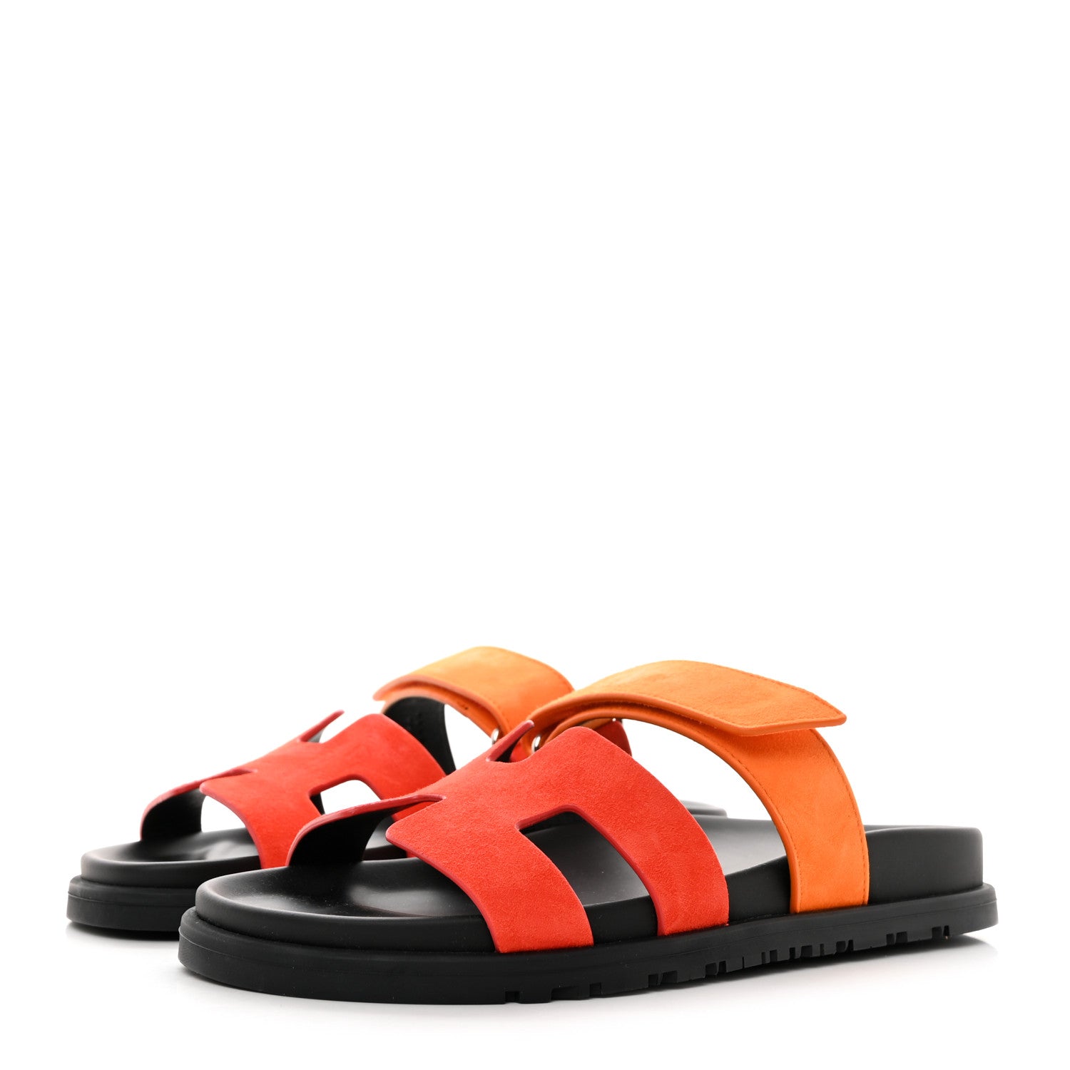 Hermes Suede Goatskin Womens Chypre Sandals 37 Rouge Ecarlate 3 of 10