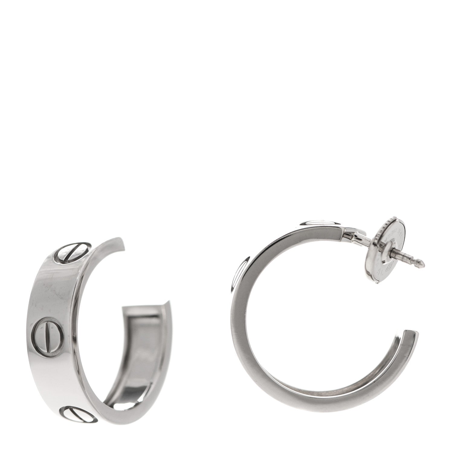 Cartier 18K White Gold 5.5mm LOVE Hoop Earrings 1 of 6