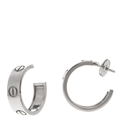 Cartier 18K White Gold 5.5mm LOVE Hoop Earrings 1 of 6