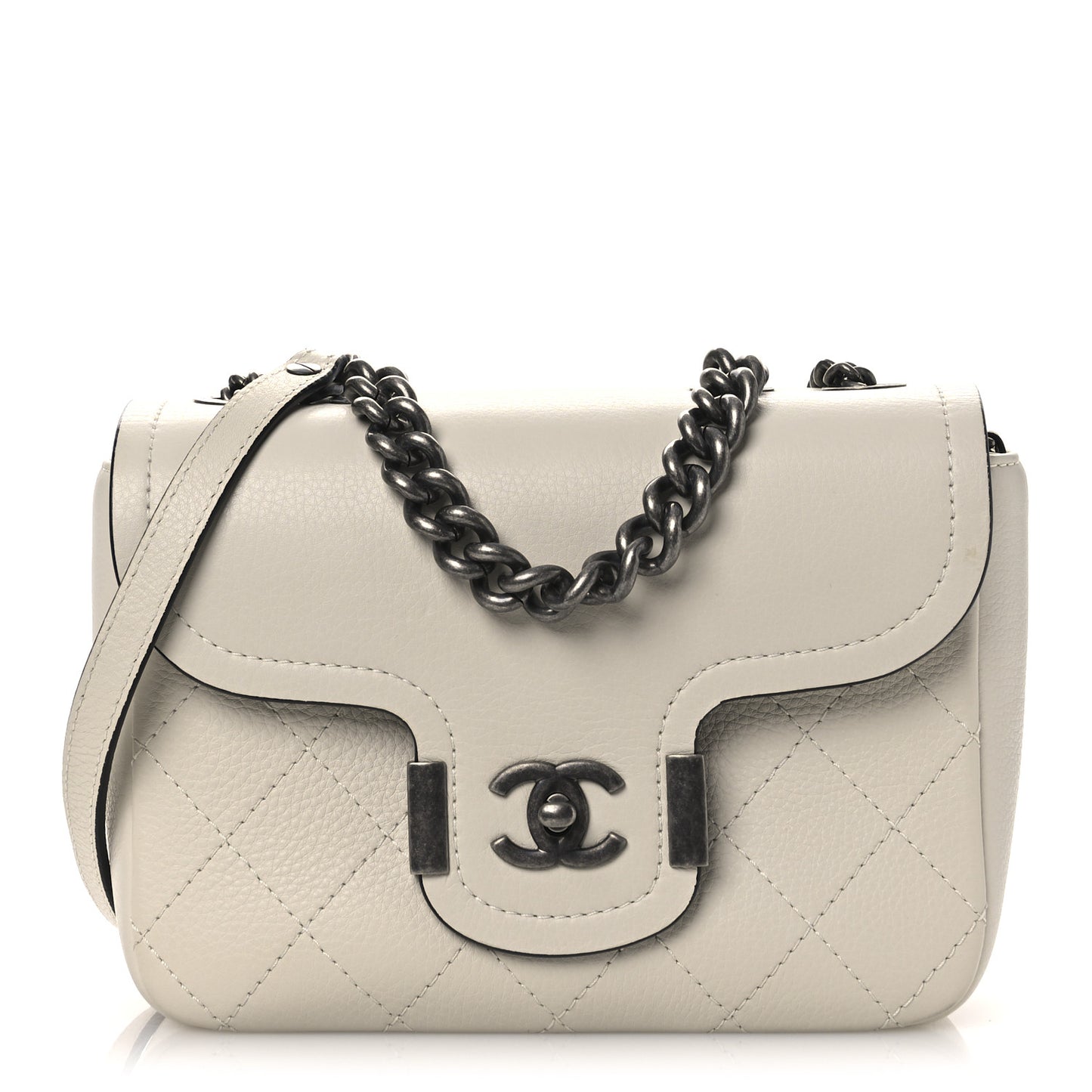 Grained Calfskin Archi Chic Flap Ivory