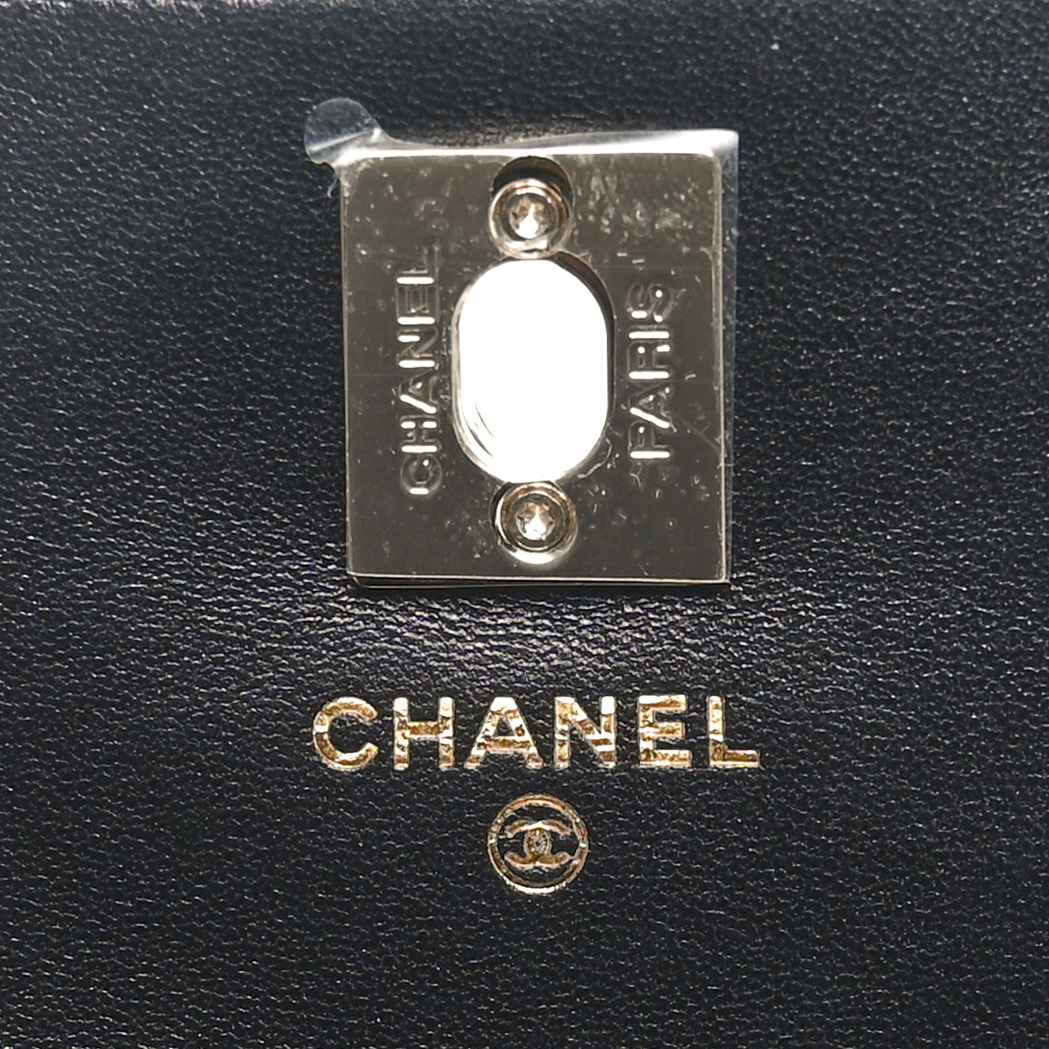 Chanel Lambskin Quilted Crystal Top Handle Clutch With Chain Black 5 of 11