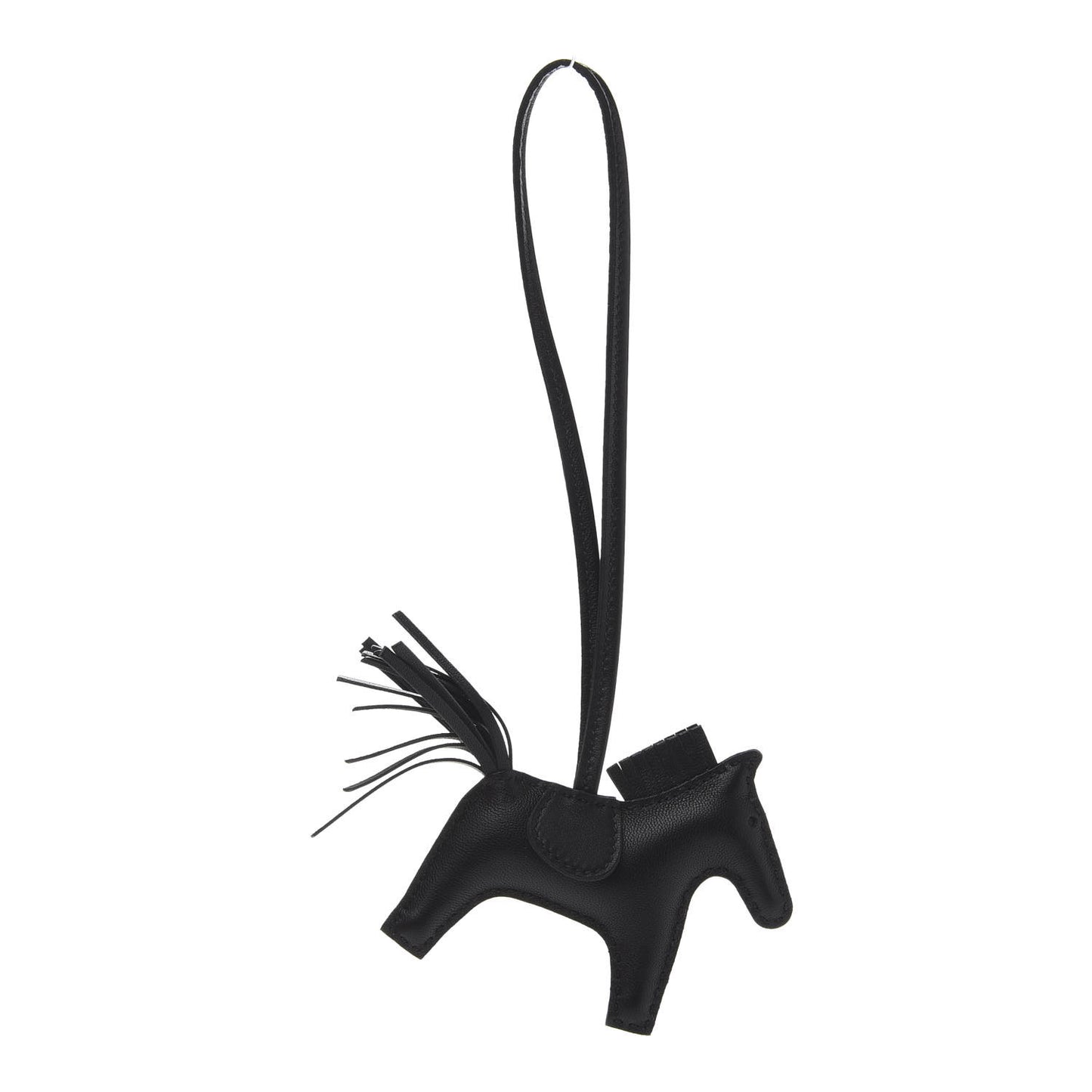 Milo Lambskin Grigri Rodeo Horse Bag Charm PM So Black