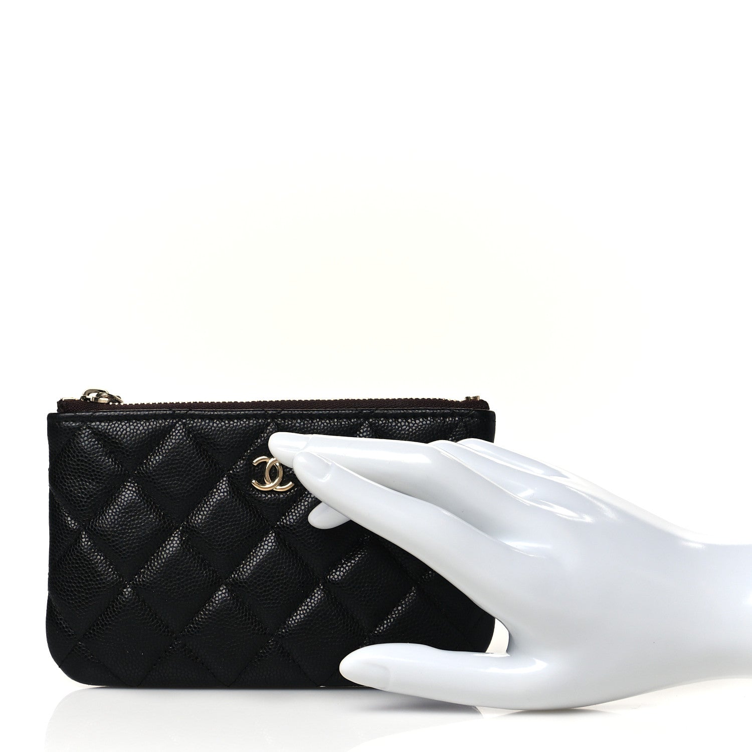 Chanel Caviar Quilted Small Cosmetic Case Black 2 of 8
