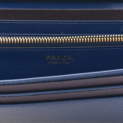 Prada Vitello Move Metal Oro Chain Wallet Bluette 6 of 9