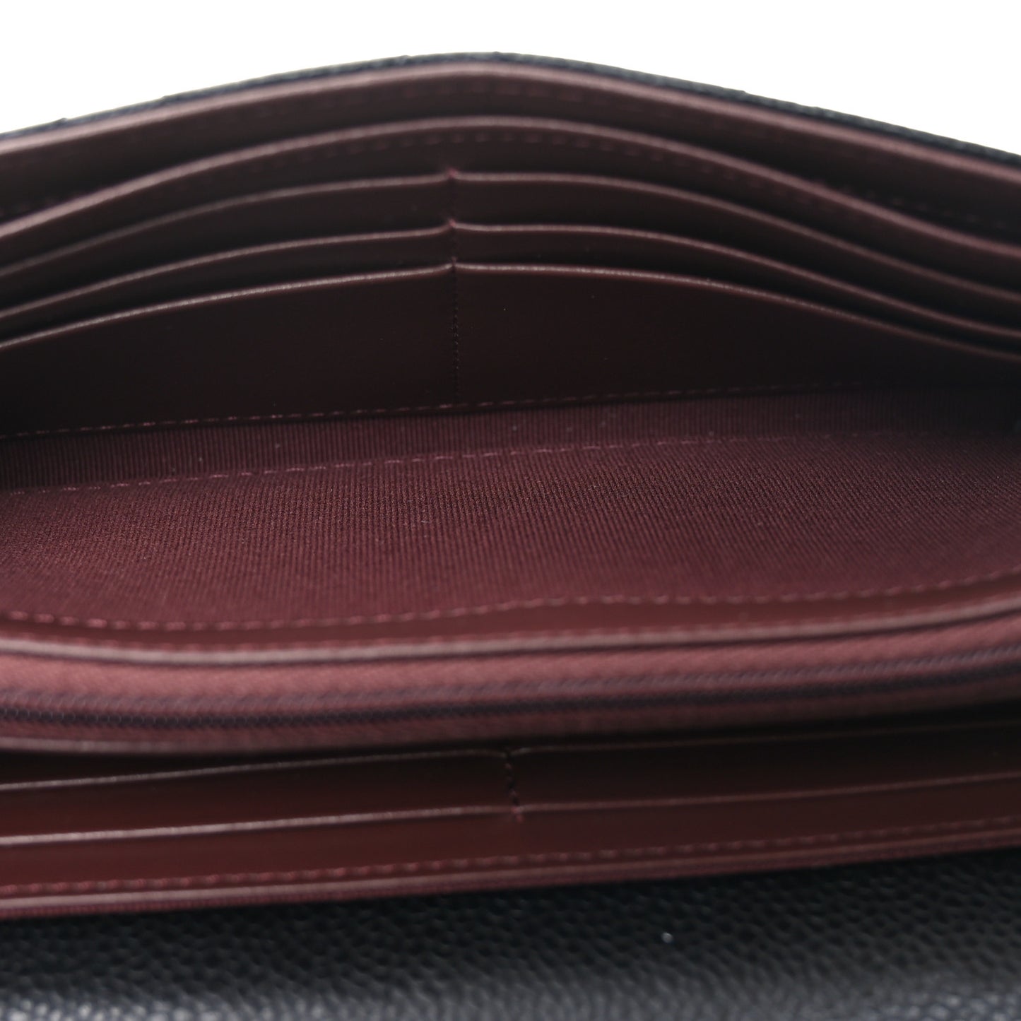 Caviar Quilted Large Gusset Flap Wallet Black