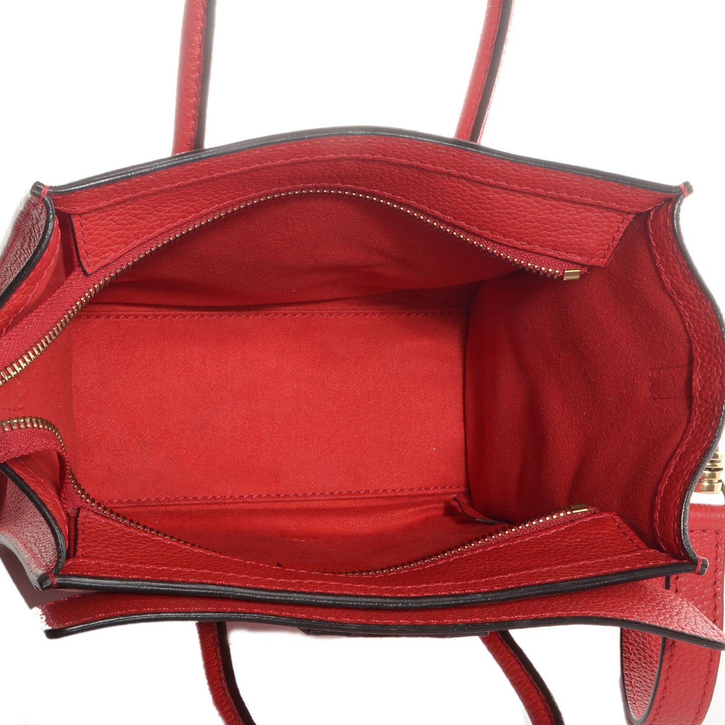 Drummed Leather Nano Luggage Coquelicot