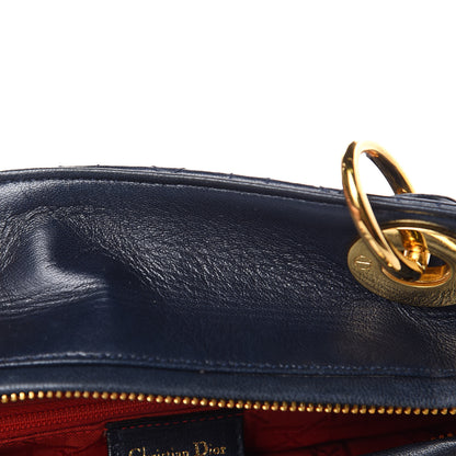 Christian Dior Lambskin Cannage Medium Lady Dior Navy Blue 17 of 17