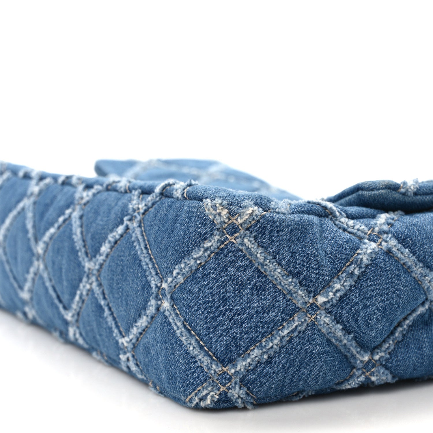 Chanel Denim Quilted Large Distressed Single Flap Blue 9 of 14