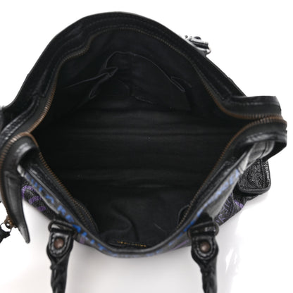 Balenciaga Agneau Arena Graffiti All Over Classic Hardware S City Black Bleu Violet 5 of 8